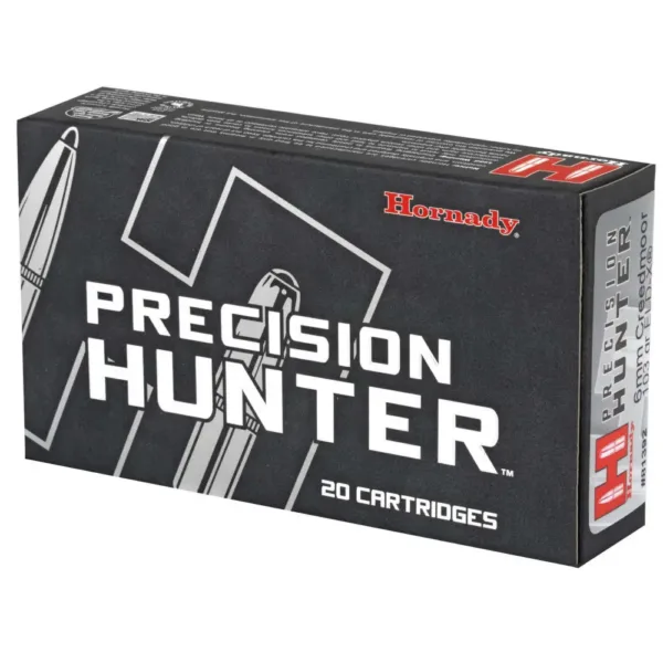 HORNADY PRECISION HUNTER 6MM CREEDMOOR 103GR ELD-X 20RD BX 200RD CASE - Image 2