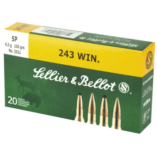 SELLIER & BELLOT 243WIN 100GR SP 20RD BOX 25 BOXES PER CASE - Image 2