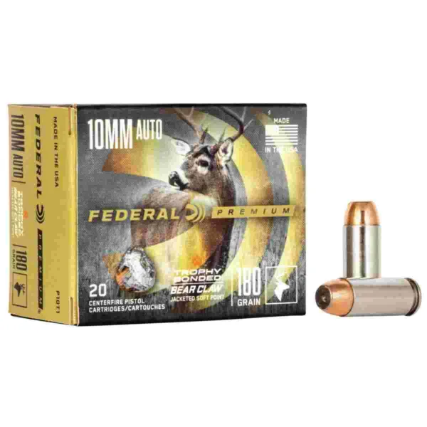 Federal Premium Vital-Shok Handgun Ammunition 10mm Auto 180 gr JSP 1275 fps 20