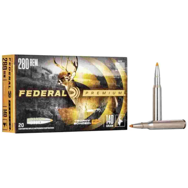 Federal Trophy Bonded Tip Rifle Ammunition .280 Rem 140gr PT 2950 fps 20/ct