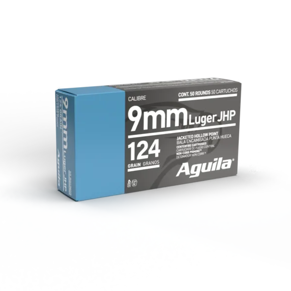 AGUILA 9MM 124GR JHP 50RD BOX 10 BXS PER CS