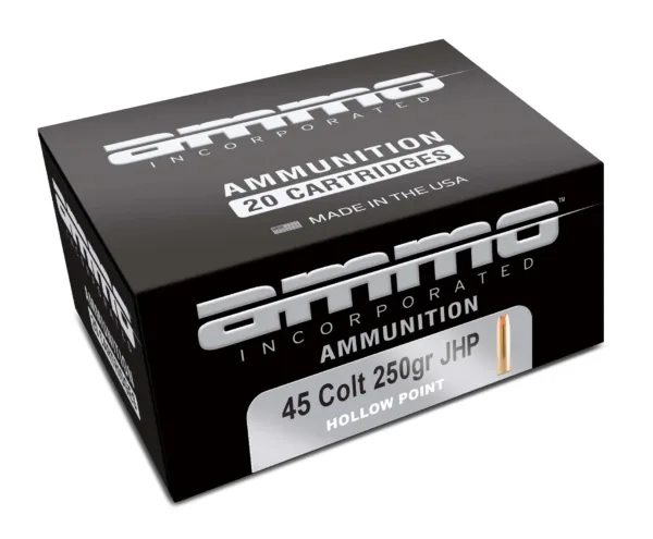 AMMO INC 45 COLT 250GR JHP 20RD BOX 200 CASE