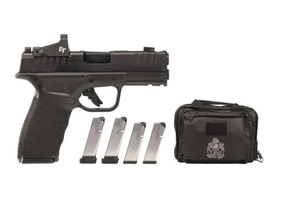 SPRINGFIELD ARMORY HELLCAT PRO COMP GEAR UP OSP 9MM PISTOL 3.8" BLK 2-15RD 3-17RD CT-1500, RANGE BAG