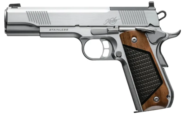KIMBER STAINLESS 1911 NEXT GENERATION 45ACP PISTOL 5" STAINLESS, O.R.BLK WALNUT/G10 GRIPS 2-7RD MAGS