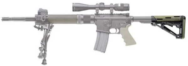 HOGUE AR-15 COLLAPSIBLE STOCK - OD GREEN RUBBER COMMERCIAL - Image 2