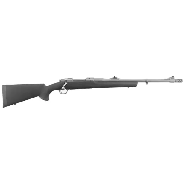 RUGER HAWKEYE ALASKAN 338WM 20" MATTE STS BBL, THRDED, BLK HOGUE STOCK, 3RD