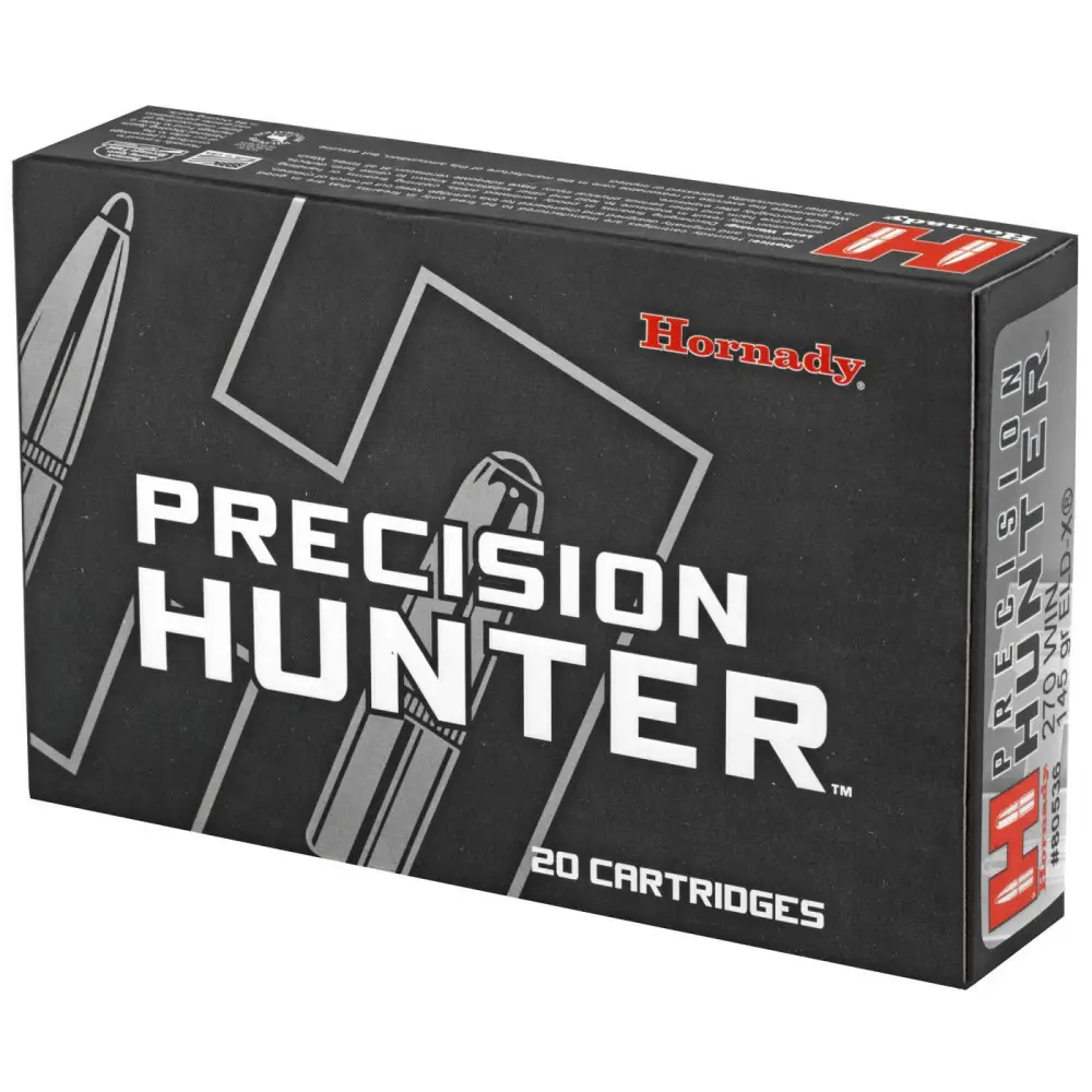 HORNADY PRECISION HUNTER 270 WIN 145GR ELD-X 20RD BX 200RD CASE - Image 2