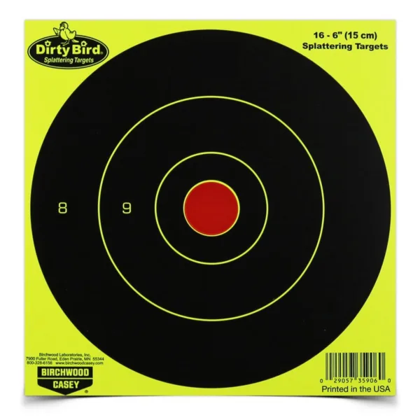 Birchwood Casey Dirty Bird 6" Yellow Bull's Eye Targets 100/ct
