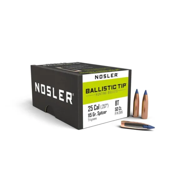 Nosler Ballistic Tip Hunting Bullets .25 cal .257" 115 gr SBT-BTIP 50/ct