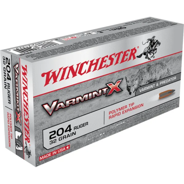 Winchester Varmint X Rifle Ammunition .204 Ruger 32 gr. PT 4000 fps 20/ct