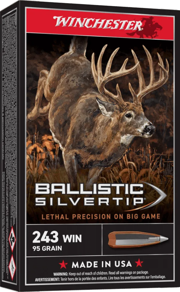WINCHESTER BALLISTIC SILVERTIP 243WIN 95GR 20RD BX 200RD CASE