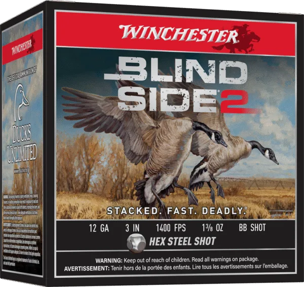 WINCHESTER BLIND SIDE 2 12G 3" BB 1-3/8OZ HV HEX 25RD BX