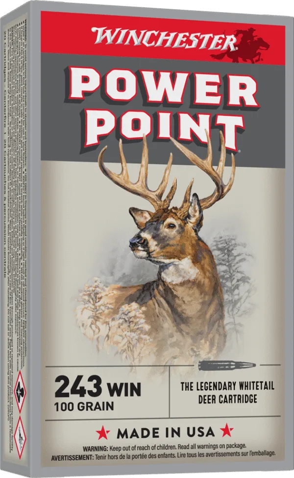 WINCHESTER SUPER X POWER POINT 243WIN 100GR 20RD BX 200RD CASE
