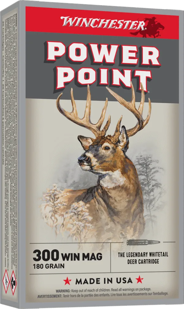 WINCHESTER SUPER X POWER POINT 300WIN MG 180GR 20RD BX 200RD CASE