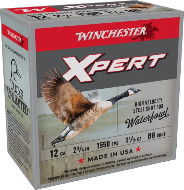 WINCHESTER SUPER X XPERT 12 GA 2-3/4" BB HV STEEL  1-1/16 OZ 25 RD/BX 10 BX/CS
