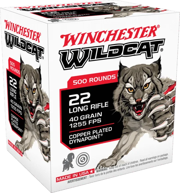 WINCHESTER 22 LR WILDCAT DYNAPOINT CP 40 GR 500 RD/BX 10 BX/CS