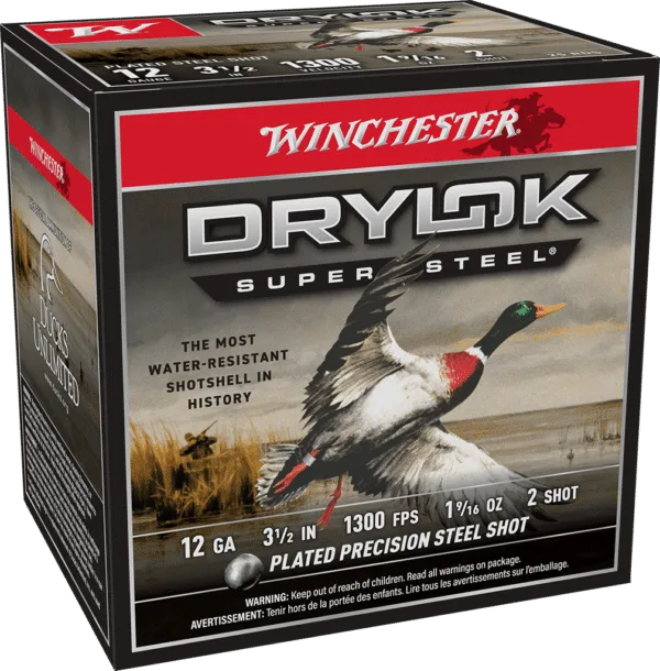 WINCHESTER DRYLOK SUPER STEEL 12 GA 3-1/2" #2  1-9/16 OZ 25 RD/BX 10 BX/CS