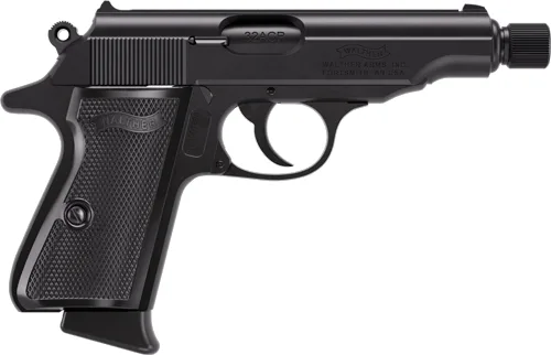 WALTHER PP SD 32ACP BLACK 8RD - THREADED BARREL BLACK GRIPS - Image 2