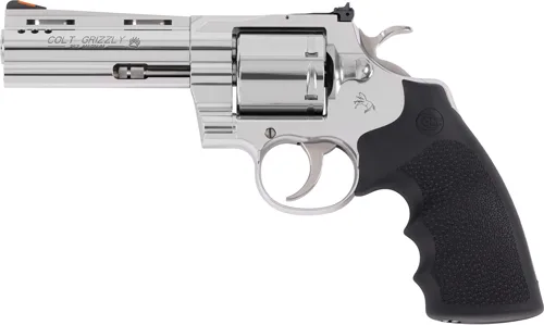 COLT GRIZZLY 357MAG 4.25" 6RD - POLISHED STAINLESS HOGUE GRIPS - Image 2