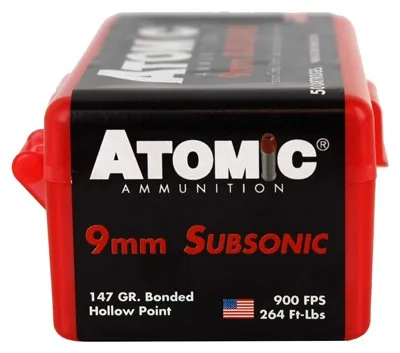 ATOMIC 9MM LUGER 147GR - SUBSONIC JHP 50RD 10BX/CS - Image 4