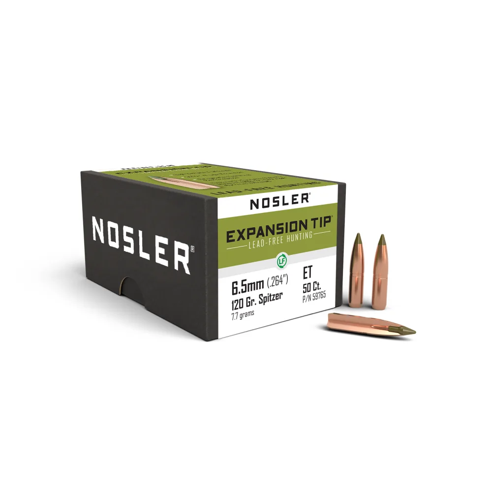 Nosler E-Tip Lead-Free Hunting Rifle Bullets 6.5mm .264" 120 gr SPTZ E-TIP 50/ct