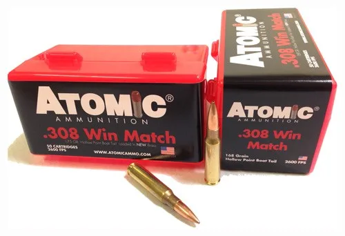 ATOMIC 308 WIN 168GR MATCH - BTHP 50RD 10BX/CS
