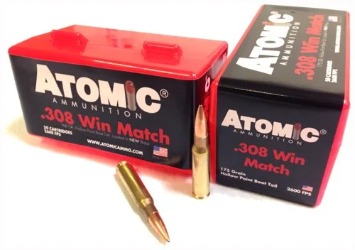ATOMIC 308 WIN 175GR MATCH - BTHP 50RD 10BX/CS