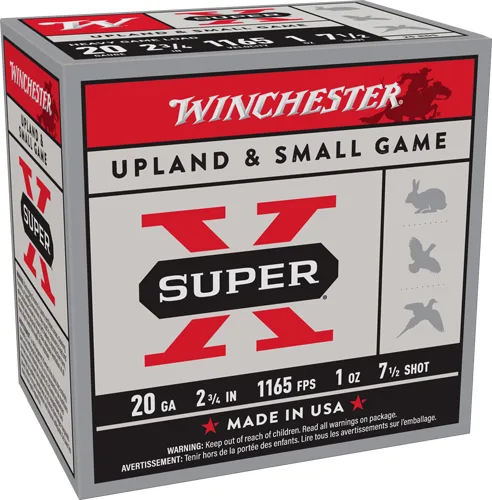 WINCHESTER SUPER-X 20GA 2.75" - 1OZ #7.5 1165FPS 250RD CASE